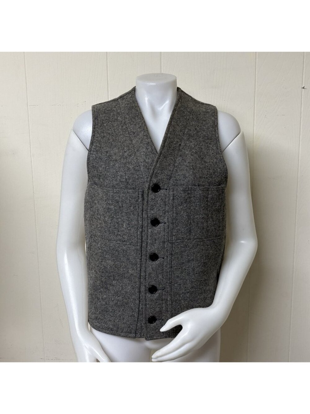 Vintage CC Filson Mackinaw Vest Mens 36 Gray Virgin Wool USA Hunting Lot# 20